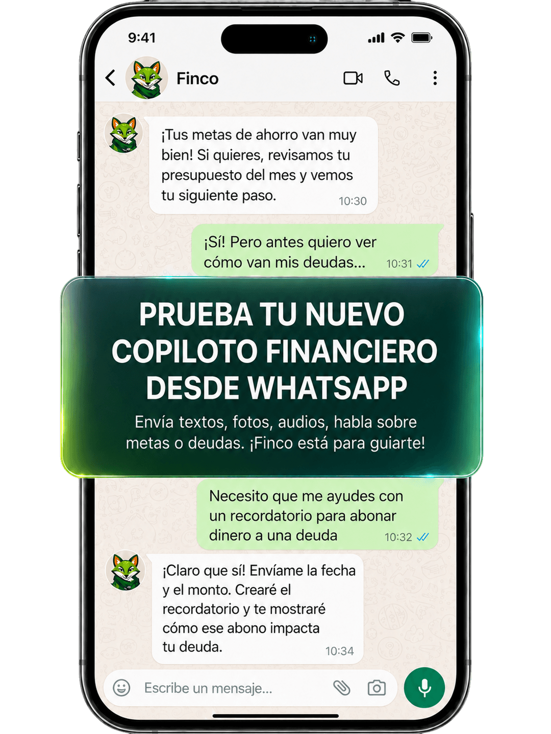 Prueba tu nuevo coach financiero por whatsapp con IA